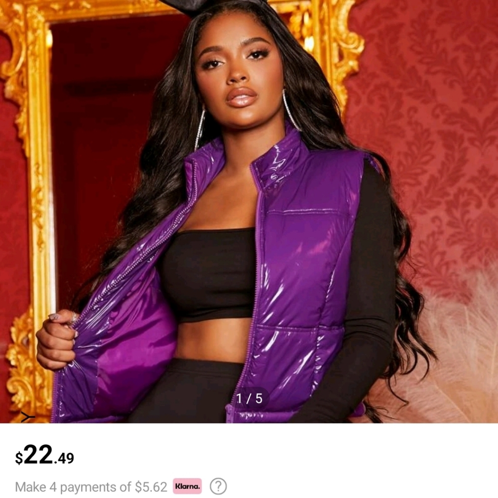 NWT SHEIN Sexy Zipper Front Vest Puffer Size Small